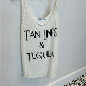 Brokedown White Tank Top - Tan Lines & Tequila